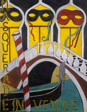 Click to enlarge Masquerade in Venice - Sold
